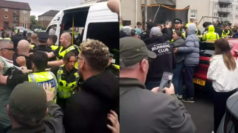 BREAKING: UK STREETS EXPLODE IN CHAOS OVER SHOCKING INCIDENT!!! A viral video has just surfaced showing a massive, furious crowd clashing with police as officers desperately try to protect a suspect inside a residential area! Drops of extreme tension hit the roof after heavy allegations emerged about what this individual allegedly did to a local teenage girl… The neighborhood is completely out of control! But that’s not even the most shocking part! As the government tries to implement a controversial new law, an unexpected loophole inside the school system has just been exposed, changing everything you thought you knew… See details in the first comment 
