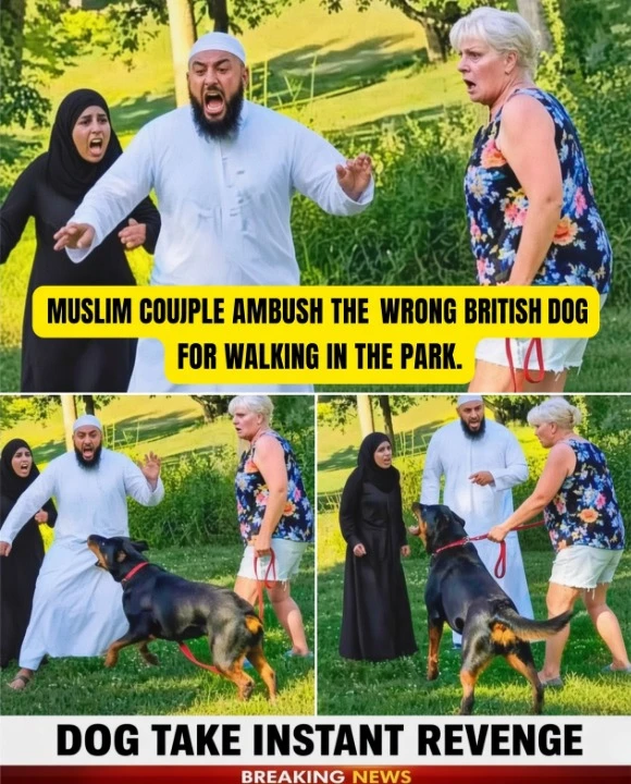 Muslim couple AMBUSH THE WRONG British dog For Walking in The Park.